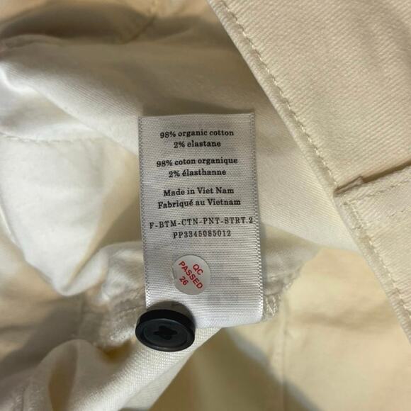 NWT Everlane The Organic Cotton Straight Leg Crop Pant In Bone Size 16 - Picture 7 of 9